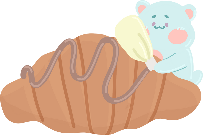 Cute Korean Cafe Pastry Croissant